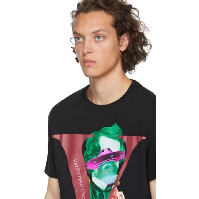 Shop Valentino Black Undercover Edition V Face Rose Print T-shirt In Ar9 - Nero/