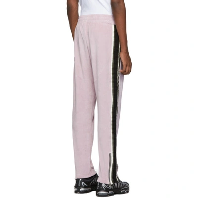 Shop Palm Angels Pink Chenille Track Pants In 2501 Lilac
