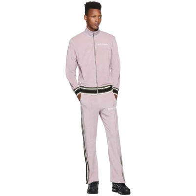 Shop Palm Angels Pink Chenille Track Pants In 2501 Lilac