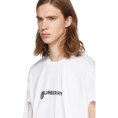 Shop Burberry White Logo Cut-out T-shirt In Optic White