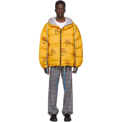 Shop Off-white Yellow Down Industrial Puffer Jacket In 6000 Ylwno