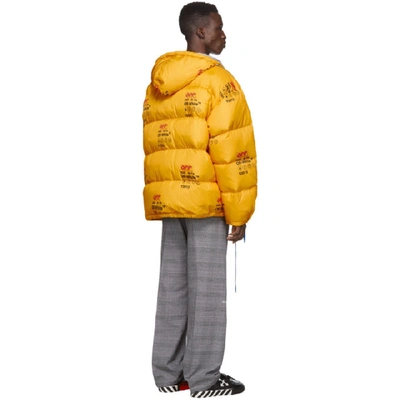 Shop Off-white Yellow Down Industrial Puffer Jacket In 6000 Ylwno