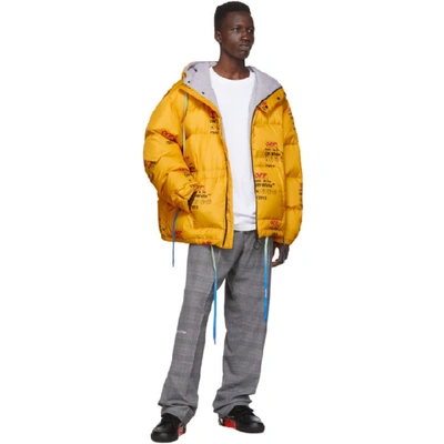 Shop Off-white Yellow Down Industrial Puffer Jacket In 6000 Ylwno