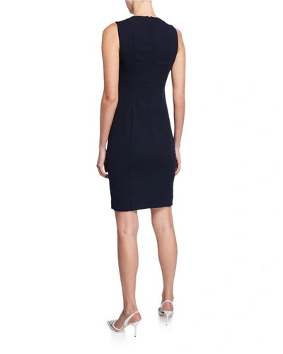 Shop Akris Sleeveless V-neck Dress In Navy