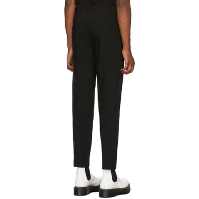 Shop D.gnak By Kang.d Black Diagonal Cut Trousers In Bk Black