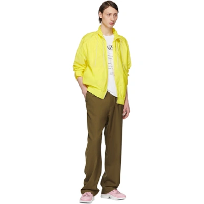 Shop Kenzo Yellow Neon Windbreaker Jacket In 40gldyellow