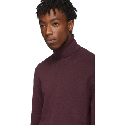 Shop Joseph Burgundy Rock Neck Turtleneck In Garnet