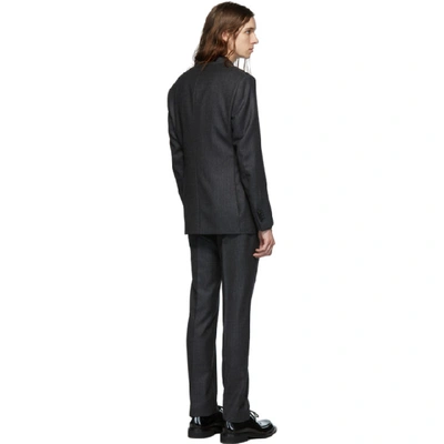 Shop Giorgio Armani Grey Micro Neat Manhattan Suit