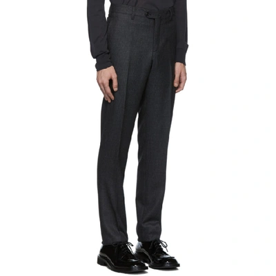 Shop Giorgio Armani Grey Micro Neat Manhattan Suit