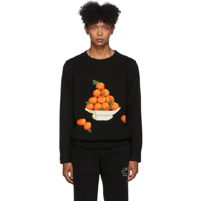 Shop Casablanca Black Pyramid Of Oranges Sweater