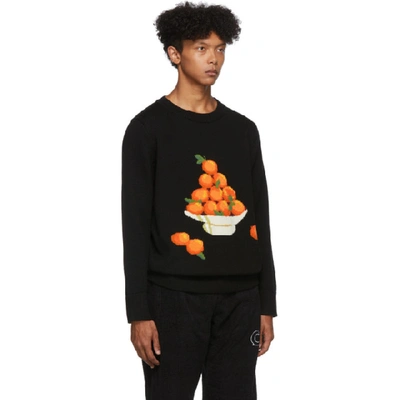 Shop Casablanca Black Pyramid Of Oranges Sweater