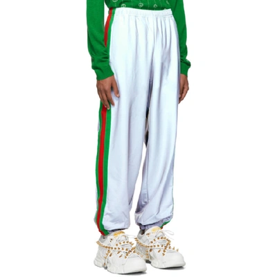 Shop Gucci Silver Reflective Loose Lounge Pants In 1300 Silver