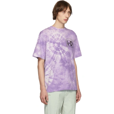 Shop Aries Purple I-d Edition Tie-dye Flower T-shirt In Purpple
