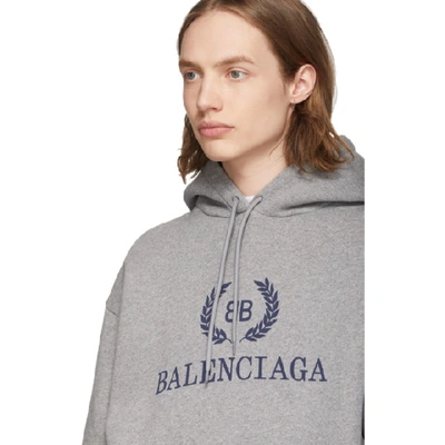 Shop Balenciaga Grey Mode Hoodie