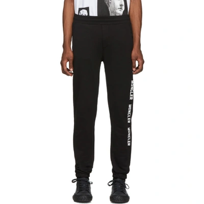 Shop Moncler Black Logo Lounge Pants In 999 Black