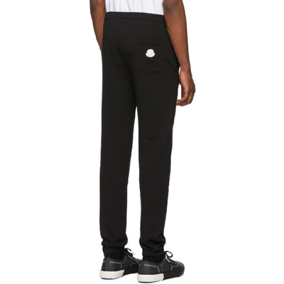 Shop Moncler Black Logo Lounge Pants In 999 Black