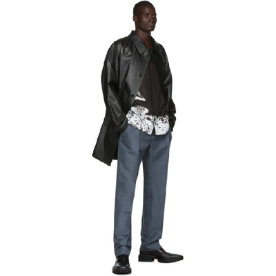 Shop Valentino Black Undercover Edition Silk Time Traveler Shirt In Fc7black
