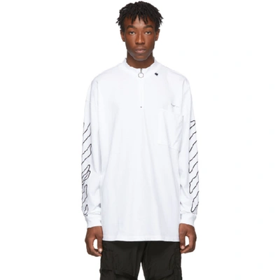 Shop Off-white White And Black Abstract Arrows Long Sleeve T-shirt In 0110 Whtblk