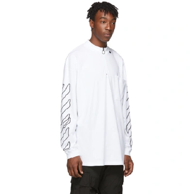 Shop Off-white White And Black Abstract Arrows Long Sleeve T-shirt In 0110 Whtblk