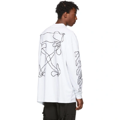 Shop Off-white White And Black Abstract Arrows Long Sleeve T-shirt In 0110 Whtblk