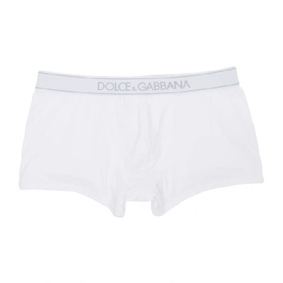 Shop Dolce & Gabbana Dolce And Gabbana White Regular Boxers In W0800 White