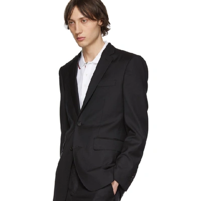 Shop Burberry Black Wool Classic Suit