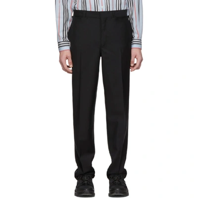 Shop Burberry Black Flap Trousers