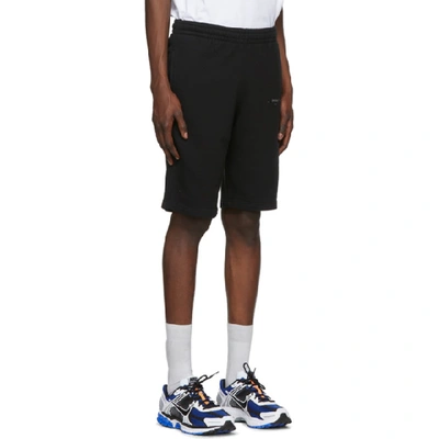 Shop Off-white Black Unfinished Sweat Shorts In Blk Sil