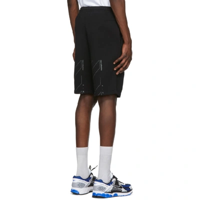 Shop Off-white Black Unfinished Sweat Shorts In Blk Sil