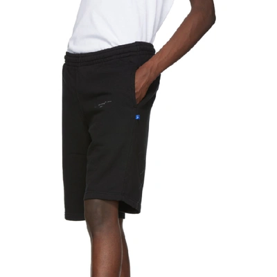 Shop Off-white Black Unfinished Sweat Shorts In Blk Sil
