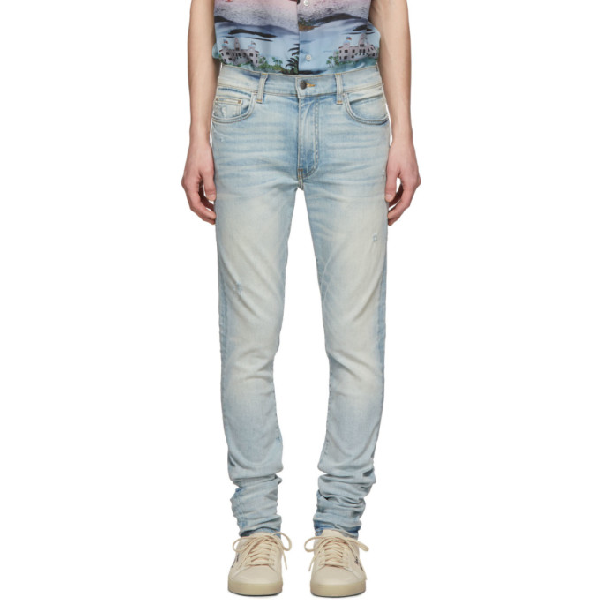 amiri indigo stack jeans
