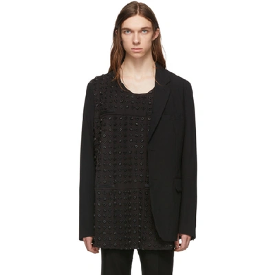 Shop Comme Des Garçons Homme Deux Comme Des Garcons Homme Plus Black Poly Studs Blazer In 1 Black