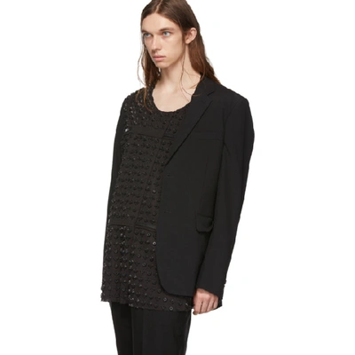 Shop Comme Des Garçons Homme Deux Comme Des Garcons Homme Plus Black Poly Studs Blazer In 1 Black