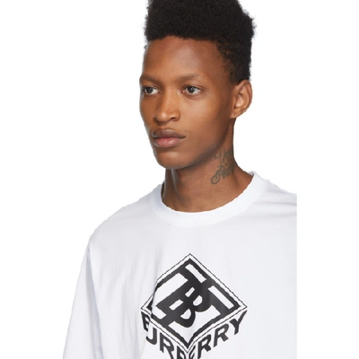 Shop Burberry White Logo Ellison T-shirt