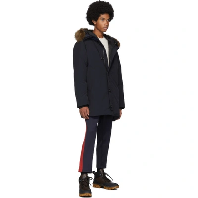 Shop Moncler Navy Pola Giubbotto Jacket In 742