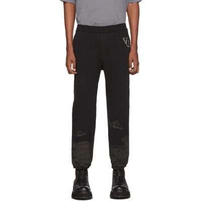 Shop Undercover Black Valentino Edition Printed Track Pants