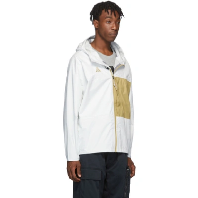 Shop Nike White And Yellow Acg Packable Rain Jacket In 010 Summit