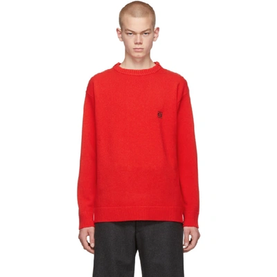 Shop Loewe Red Anagram Sweater In 7100 Red