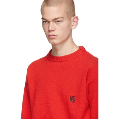 Shop Loewe Red Anagram Sweater In 7100 Red