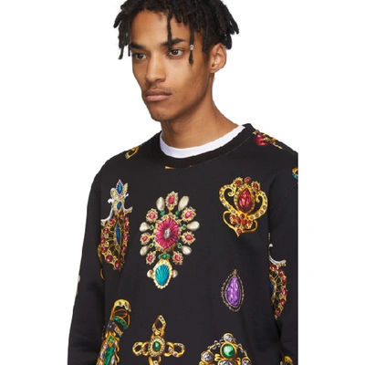 Shop Versace Black Jewel Sweatshirt In A72w Nermul