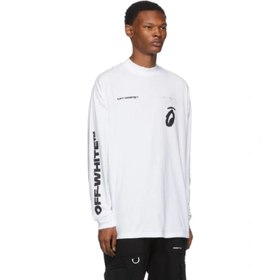 Shop Off-white White & Black Splitted Arrows Mock T-shirt In White/black