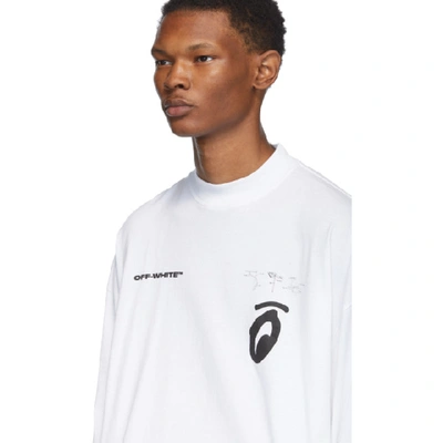 Shop Off-white White & Black Splitted Arrows Mock T-shirt In White/black