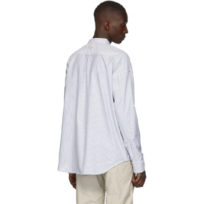 Shop Fear Of God Grey Stripe Pullover Henley Shirt In 067grystrp