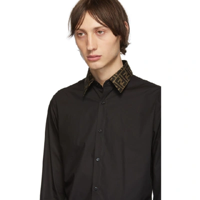 Shop Fendi Black Forever  Collar Shirt In F0qa1 Black