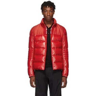 Shop Moncler Red Down Bruel Jacket In 455 Red