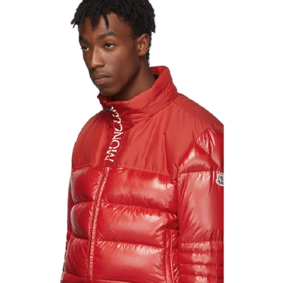 Shop Moncler Red Down Bruel Jacket In 455 Red