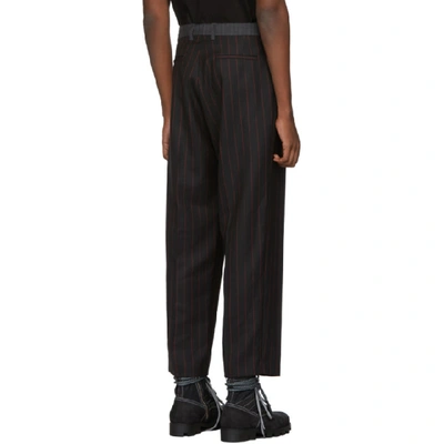 Shop Mcq By Alexander Mcqueen Mcq Alexander Mcqueen Black Pinstripe Ben Trousers In 1000 Black