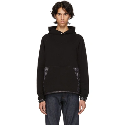 Shop Moncler Black Maglia Down-filled Hoodie In 112-999.blk