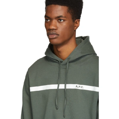 Shop A.p.c. Green Caserne Hoodie In Jaa Kaki