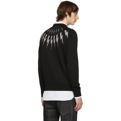 Shop Neil Barrett Black Multi Lightning Bolt Sweater In 1891 Black